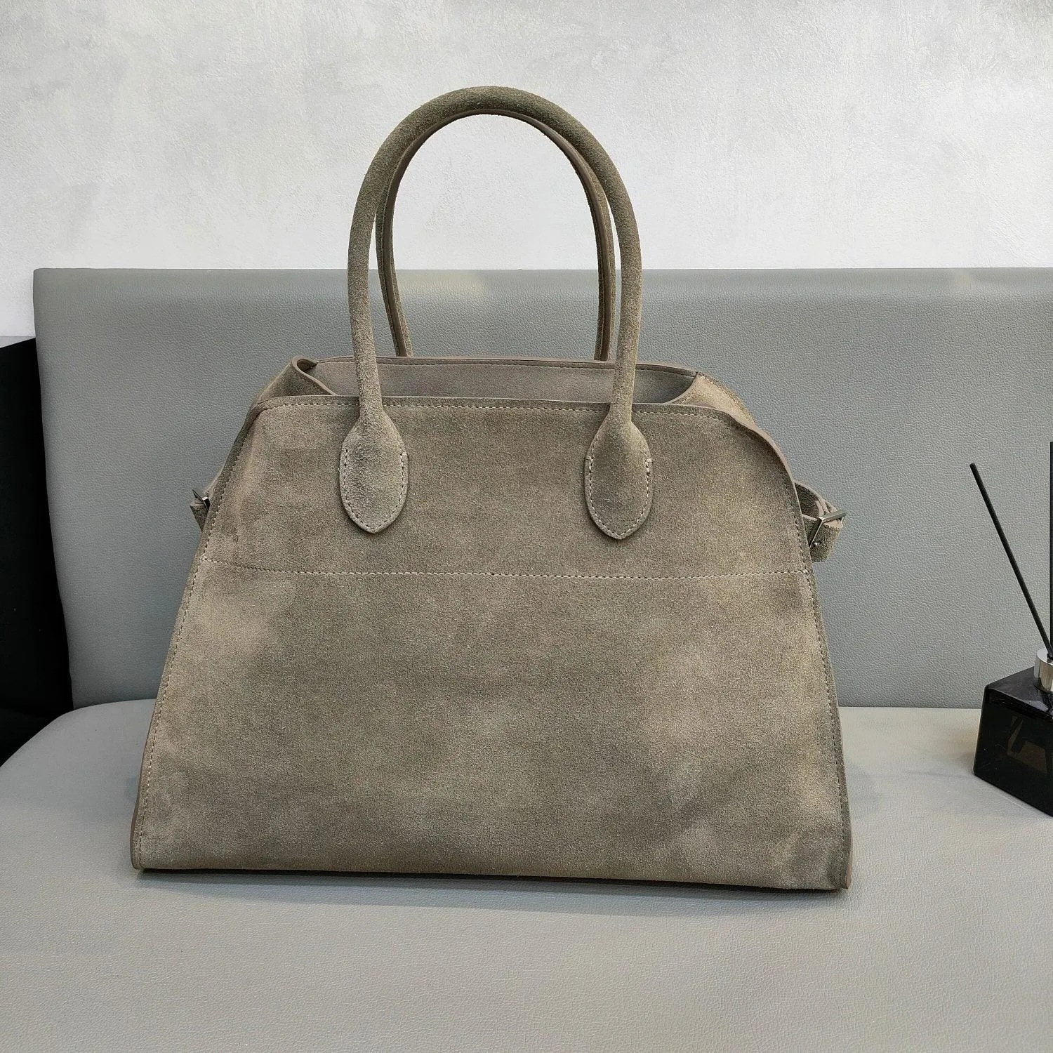 Autumn & Winter Italian Suede Leather Large Commuter Tote, Fashion Women's Shoulder & Crossbody Handbag, Leather Everyday Bag
