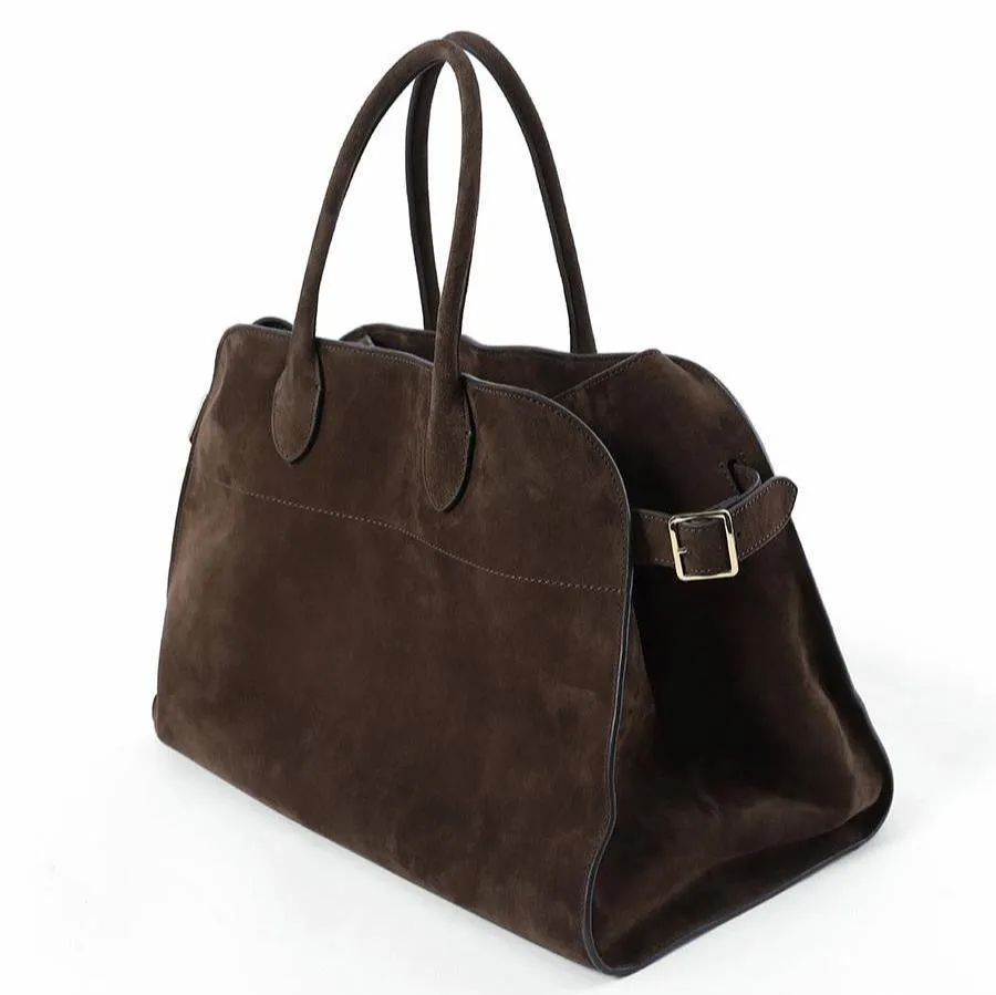 Autumn & Winter Italian Suede Leather Large Commuter Tote, Fashion Women's Shoulder & Crossbody Handbag, Leather Everyday Bag