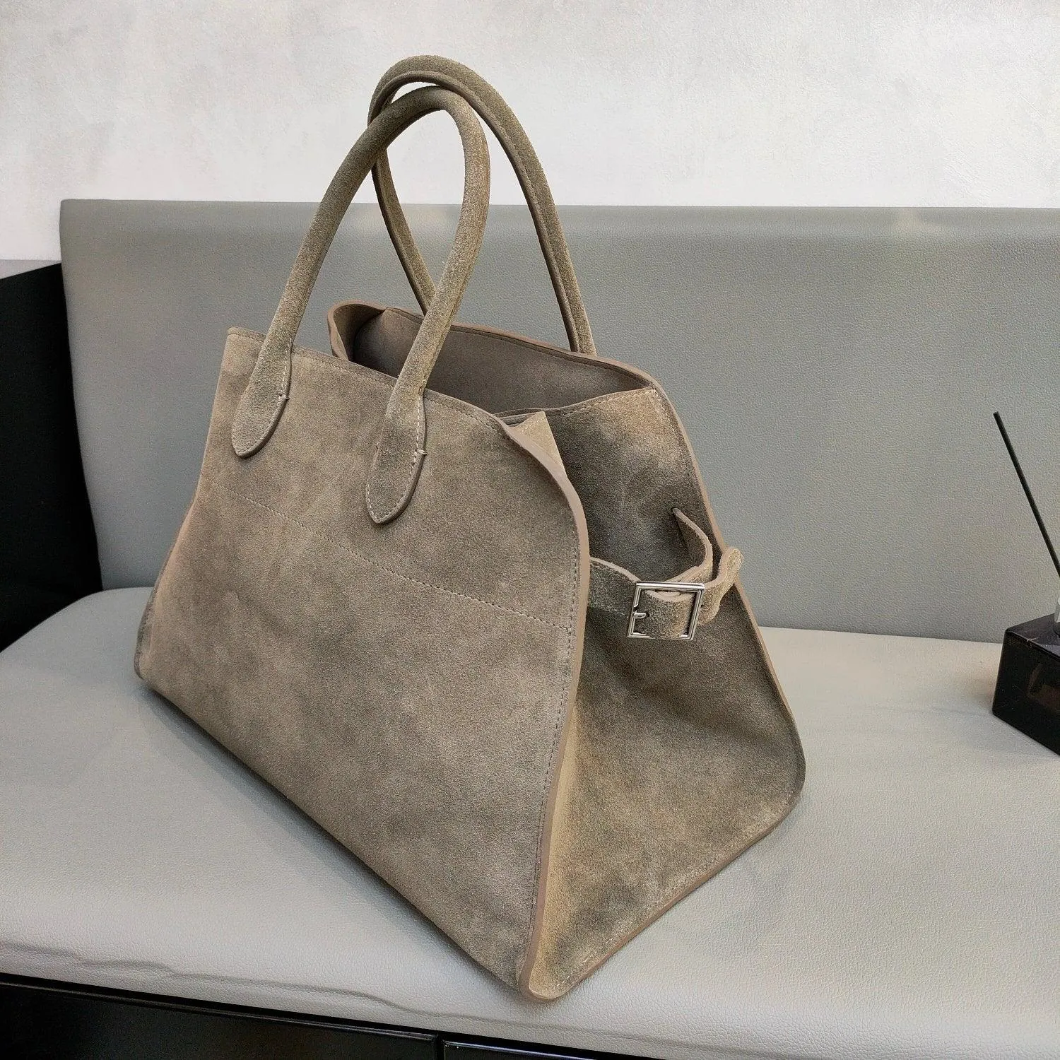 Autumn & Winter Italian Suede Leather Large Commuter Tote, Fashion Women's Shoulder & Crossbody Handbag, Leather Everyday Bag