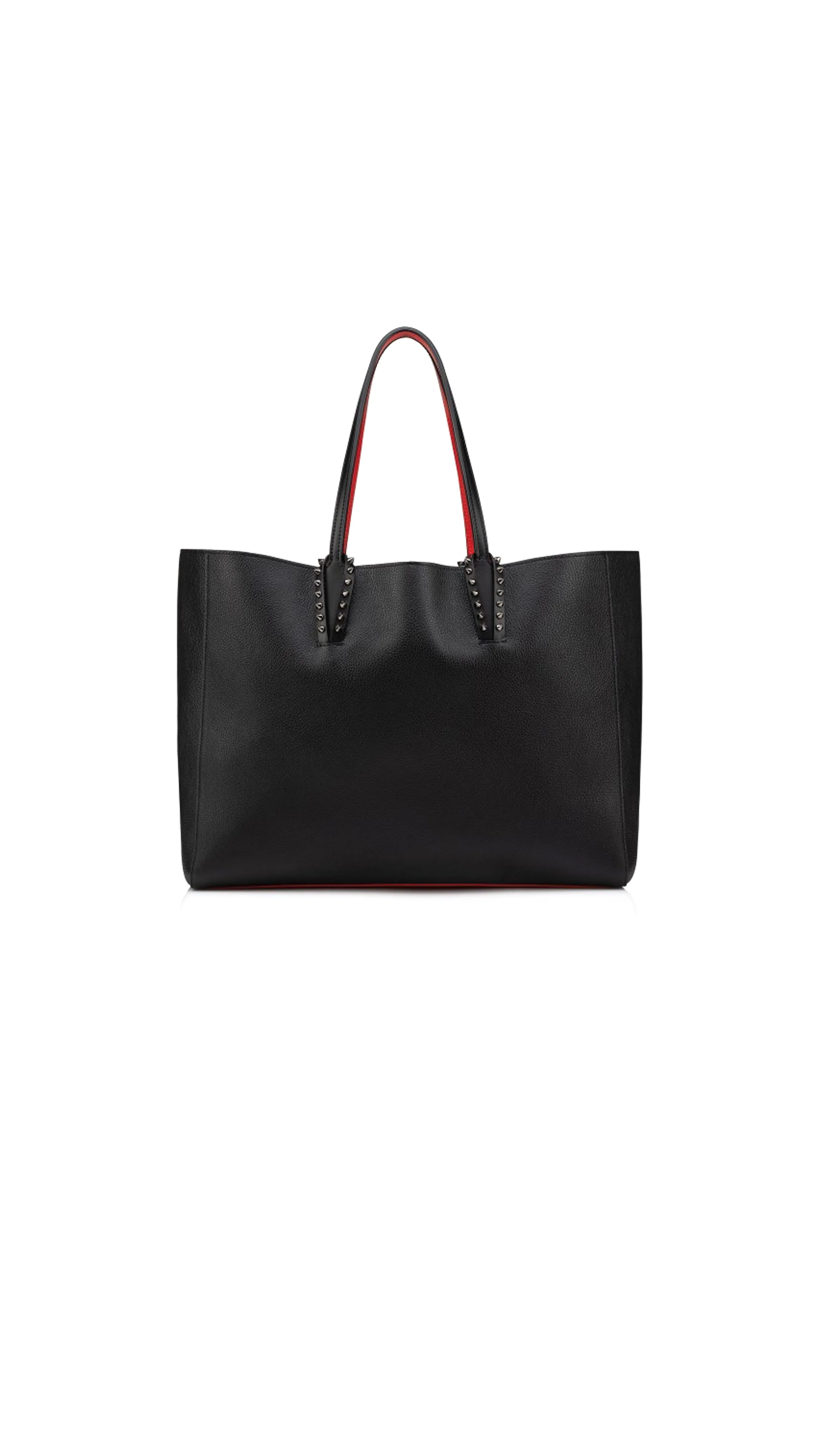 Cabata Large Tote Bag Calf Leather And Spikes - Black
