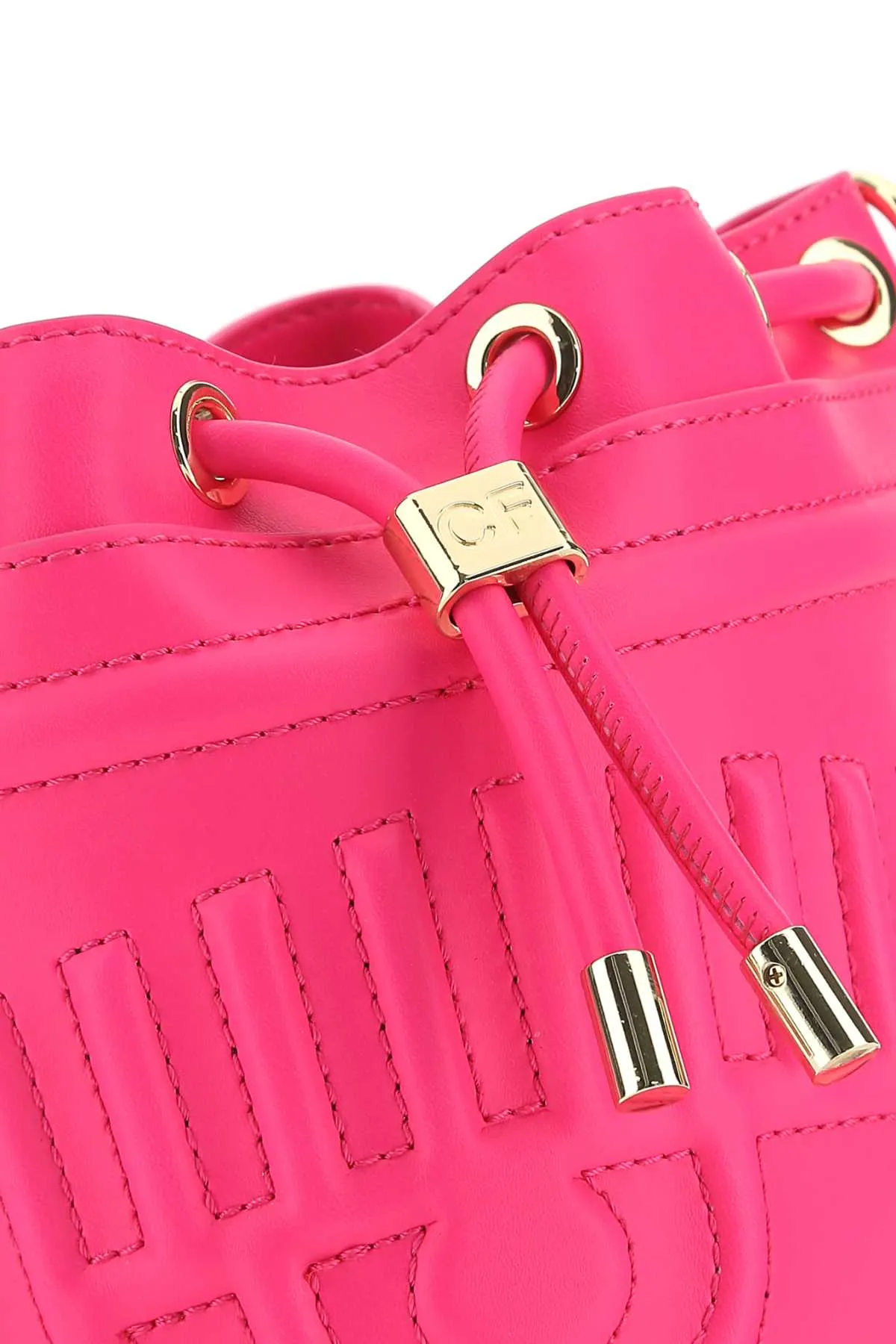 Chiara Ferragni Logo Embossed Drawstring Bucket Bag