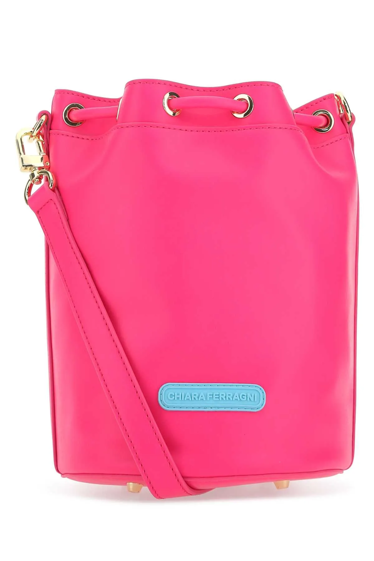Chiara Ferragni Logo Embossed Drawstring Bucket Bag