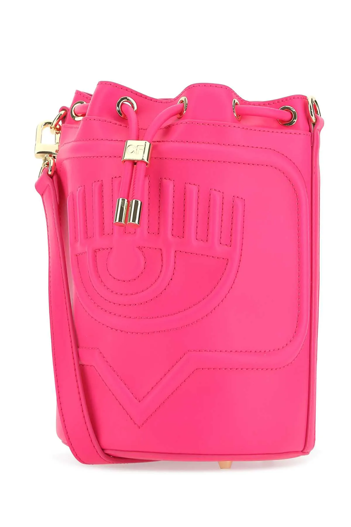 Chiara Ferragni Logo Embossed Drawstring Bucket Bag
