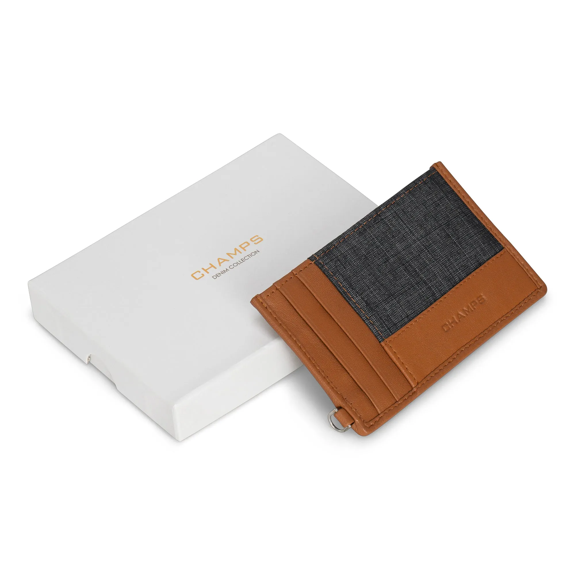 Denim / Leather Slim Cardholder *Drop Ship*