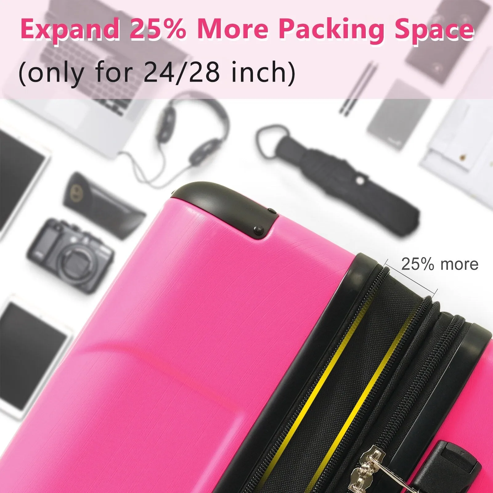 Expansion Hardshell Luggage Sets with TSA Lock & Spinner, 20''24''28''