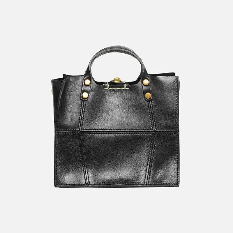 Full Grain Leather Shoulder Bag Fashion Crossbody Bag, Everyday Minimalist Leather Small Purse, Tan Black Coffee Gift for Her