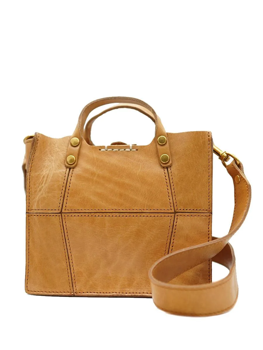 Full Grain Leather Shoulder Bag Fashion Crossbody Bag, Everyday Minimalist Leather Small Purse, Tan Black Coffee Gift for Her