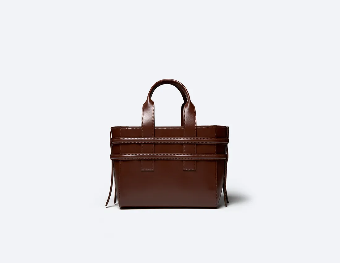 Hedy Vegan Italian Grape Leather Mini Tote | Cocoa