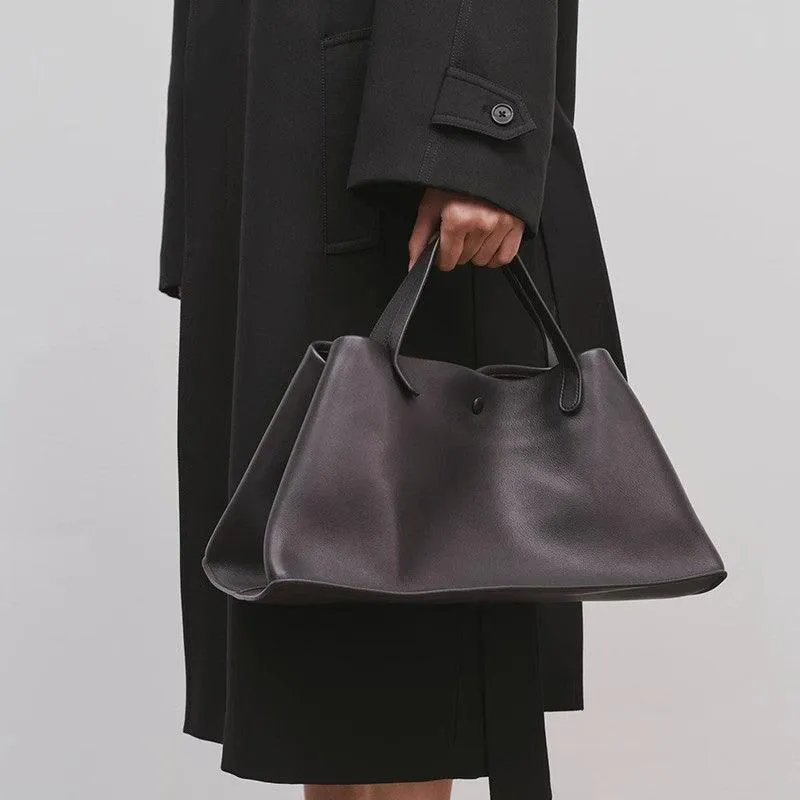 Large Genuine Leather Women's Tote | Versatile Commuter Crossbody Tote | Luxury Designer Bag