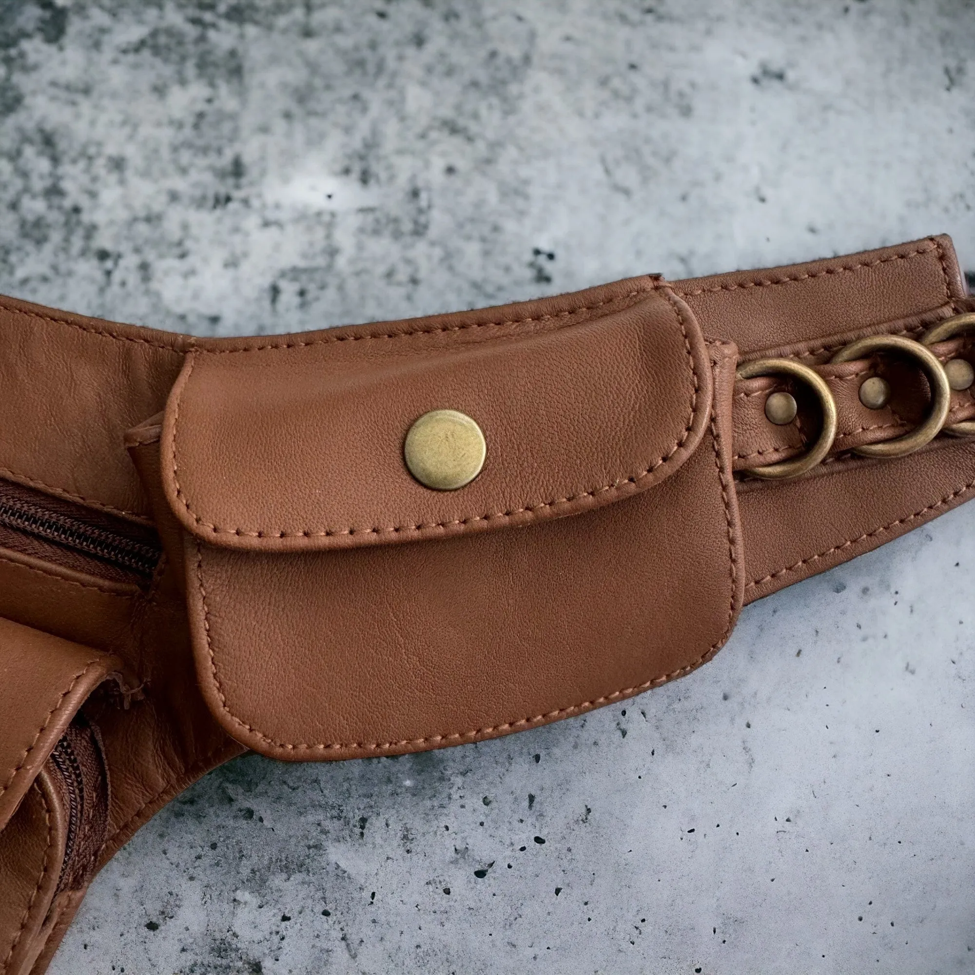 Leather Hip Bag | Tan