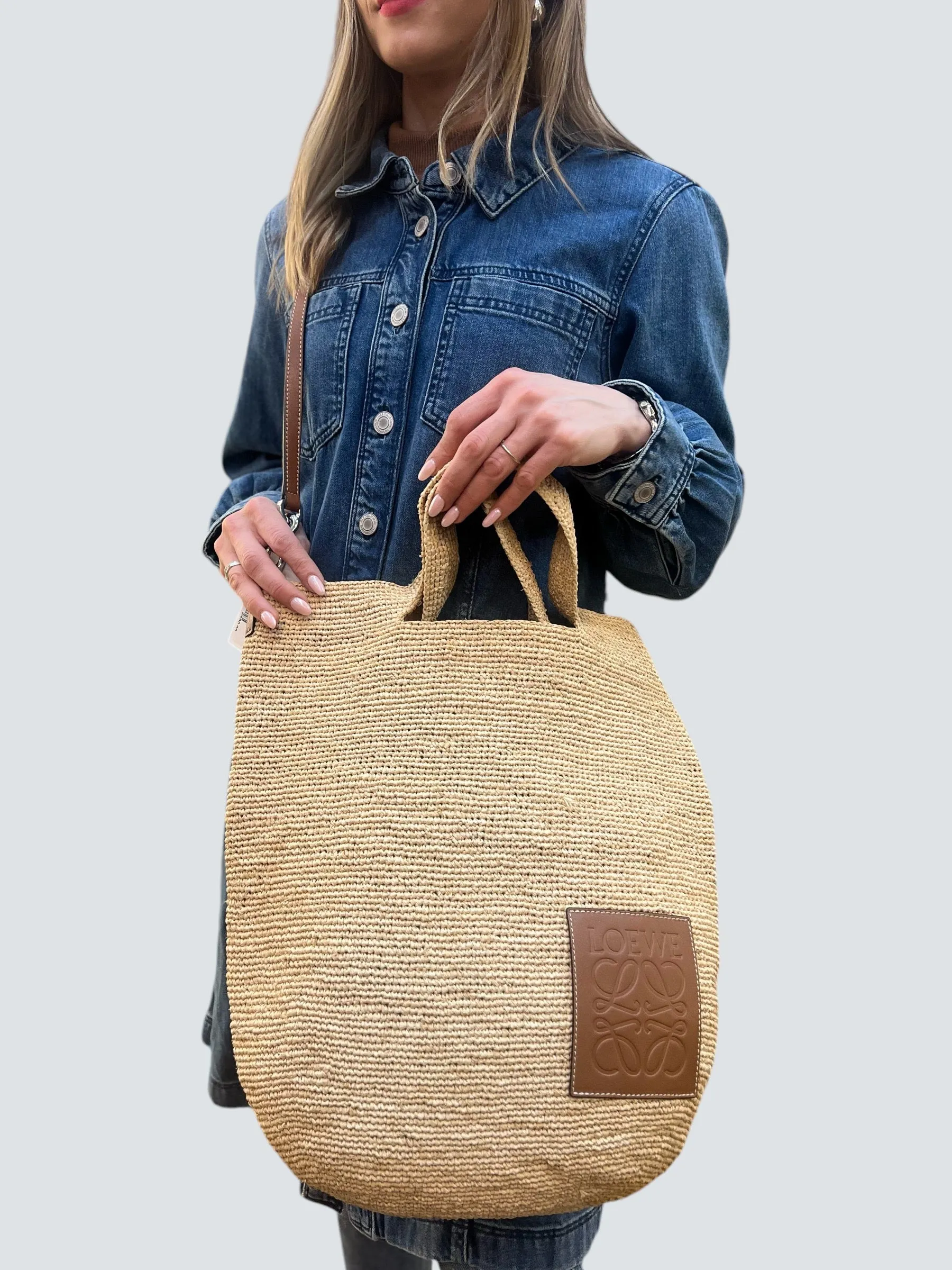 Loewe Raffia Slit Large Tote