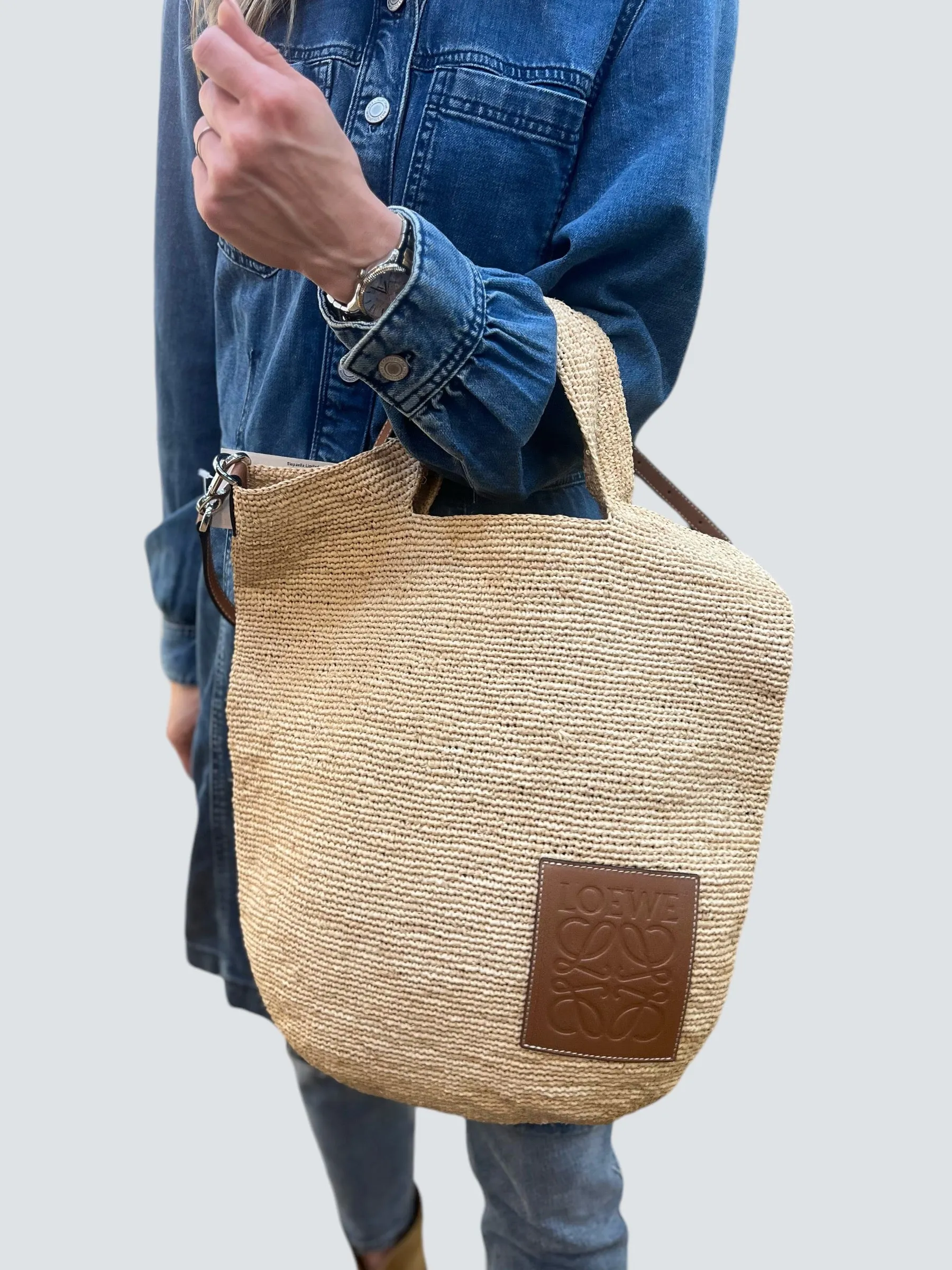Loewe Raffia Slit Large Tote
