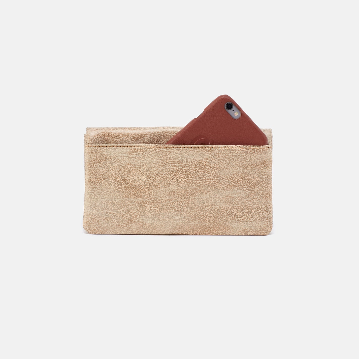 Lumen Continental Wallet In Metallic Leather - Gold Leaf