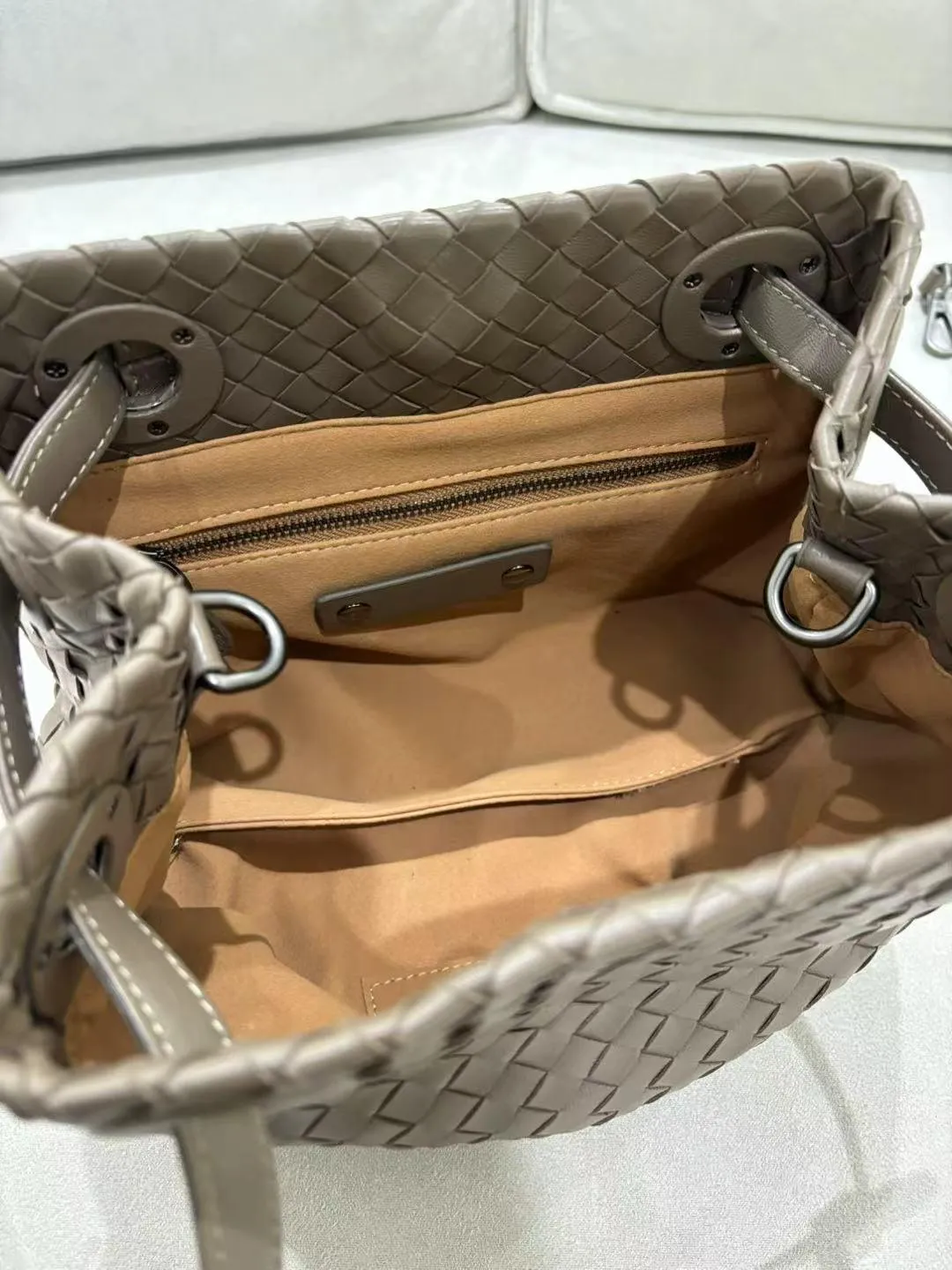 Luxury Handwoven Lambskin Leather Shoulder Bag, Soft Leather Versatile Top Handle & Underarm Design for Women