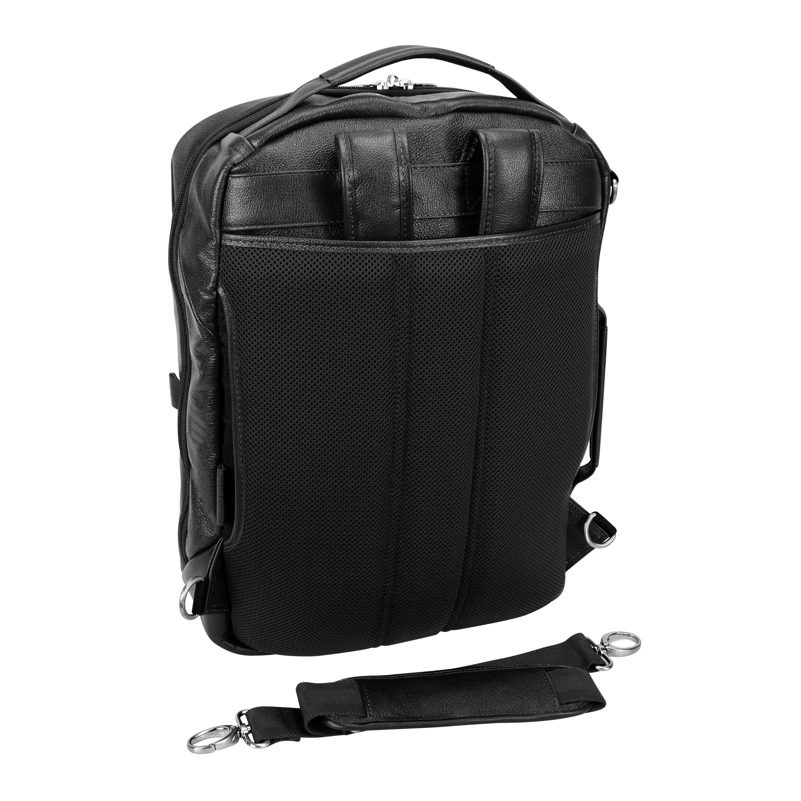 McKlein USA East Side 17" Leather 2-In-1 Laptop & Tablet Convertible Travel Backpack & Cross-Body