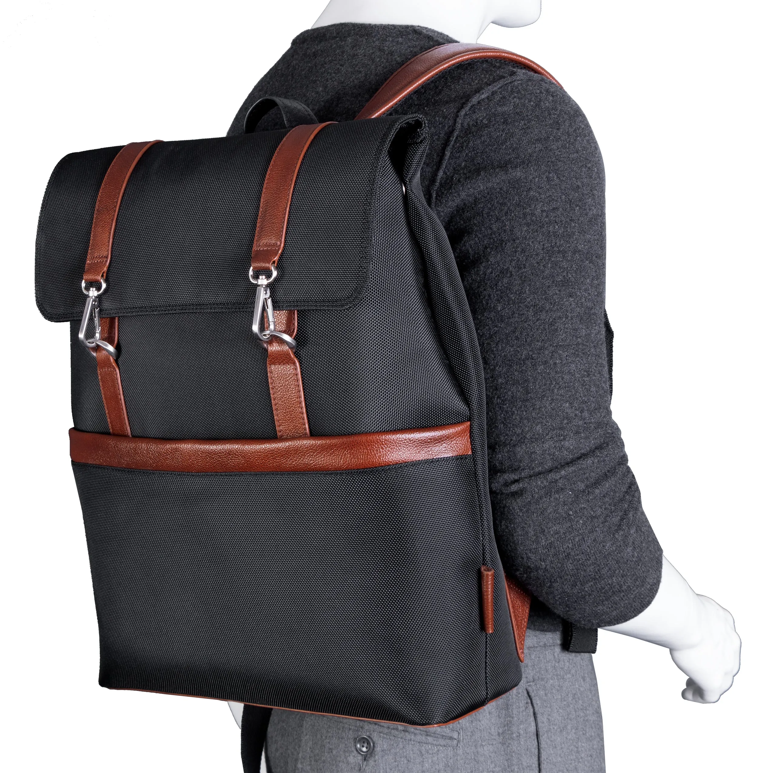 McKlein USA Element 17" Nylon Two-Tone Flap-Over Laptop & Tablet Backpack