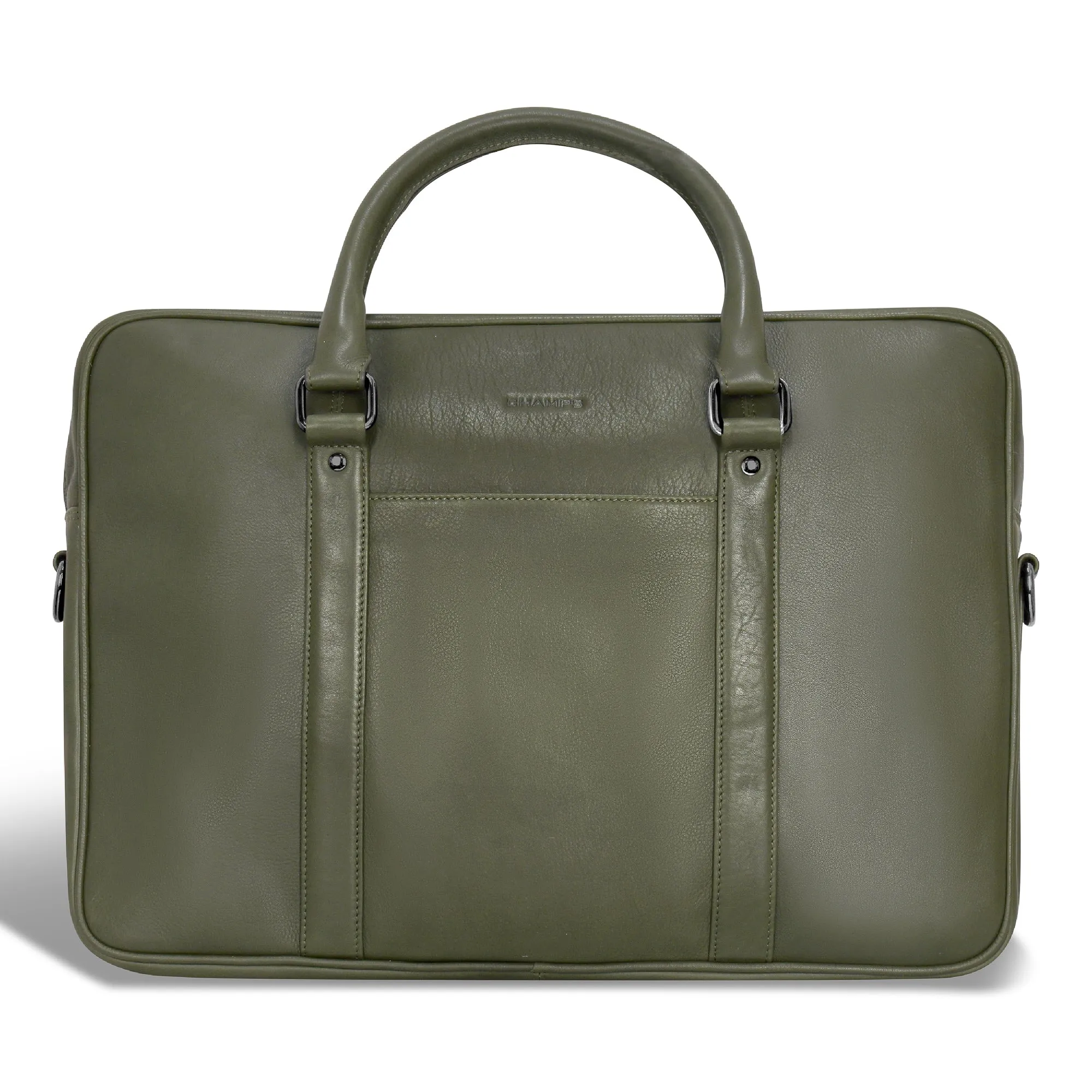Onyx / Leather Slim Briefcase *Drop Ship*
