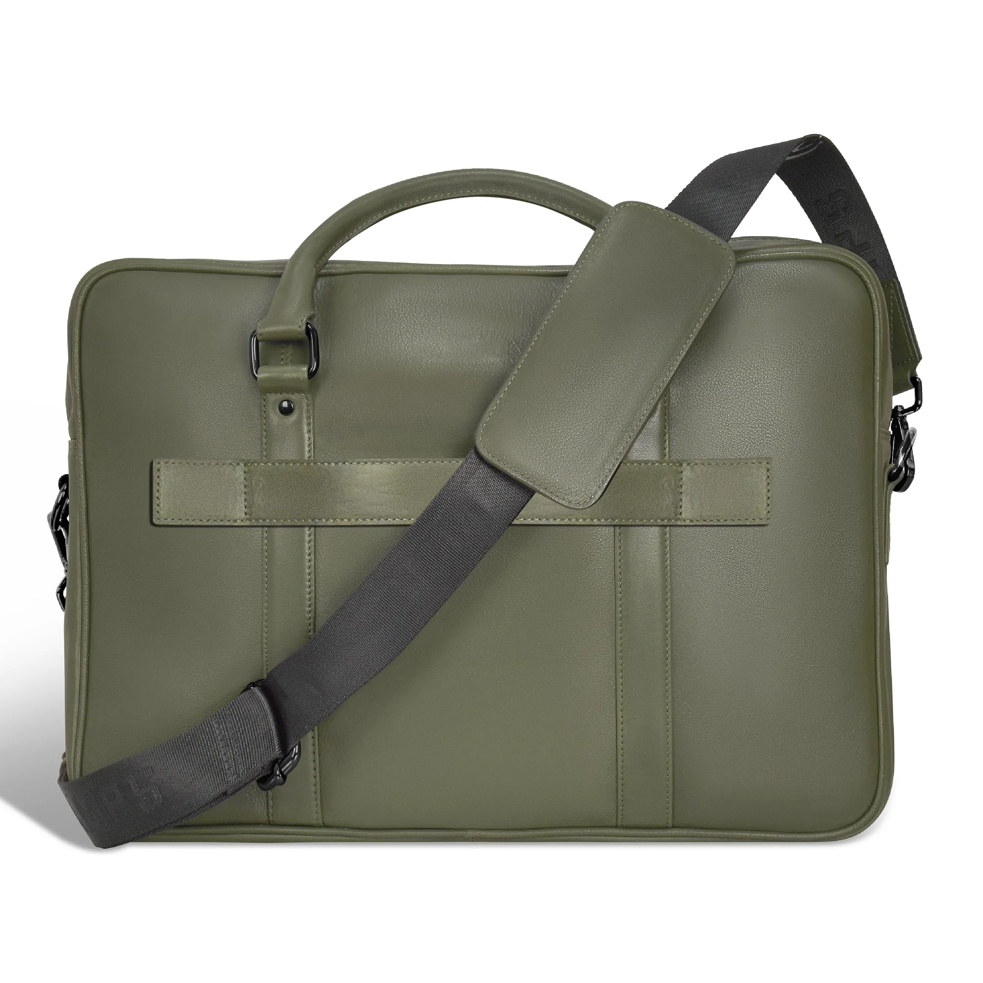 Onyx / Leather Slim Briefcase *Drop Ship*