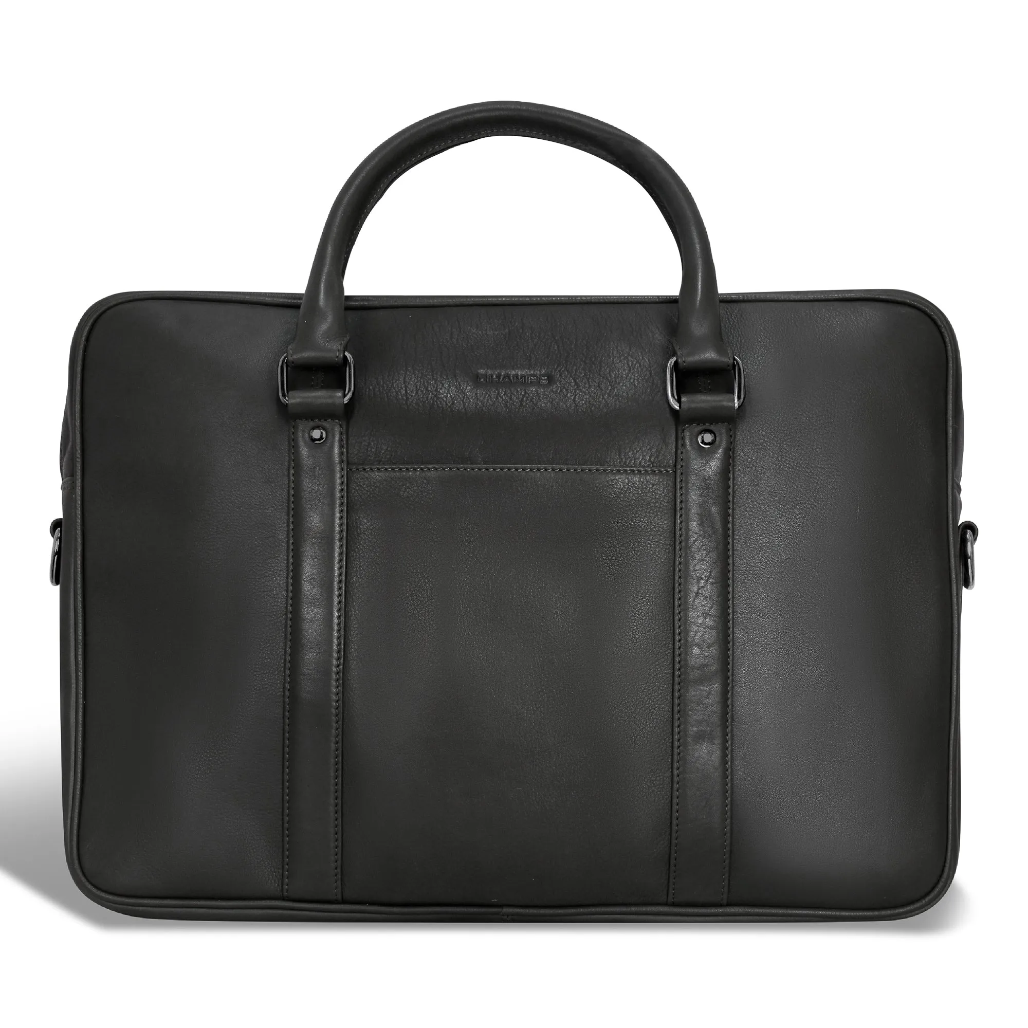 Onyx / Leather Slim Briefcase *Drop Ship*