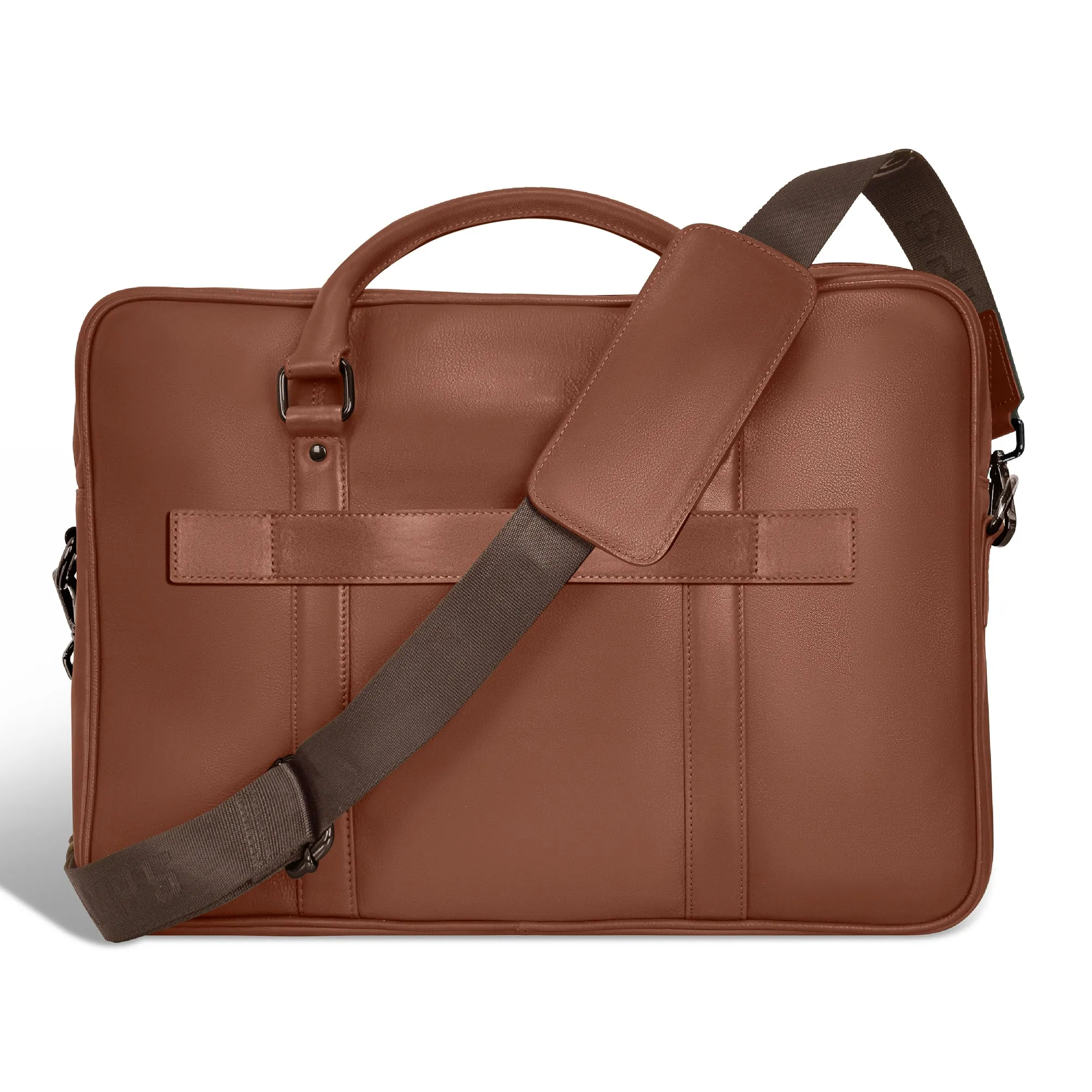 Onyx / Leather Slim Briefcase *Drop Ship*