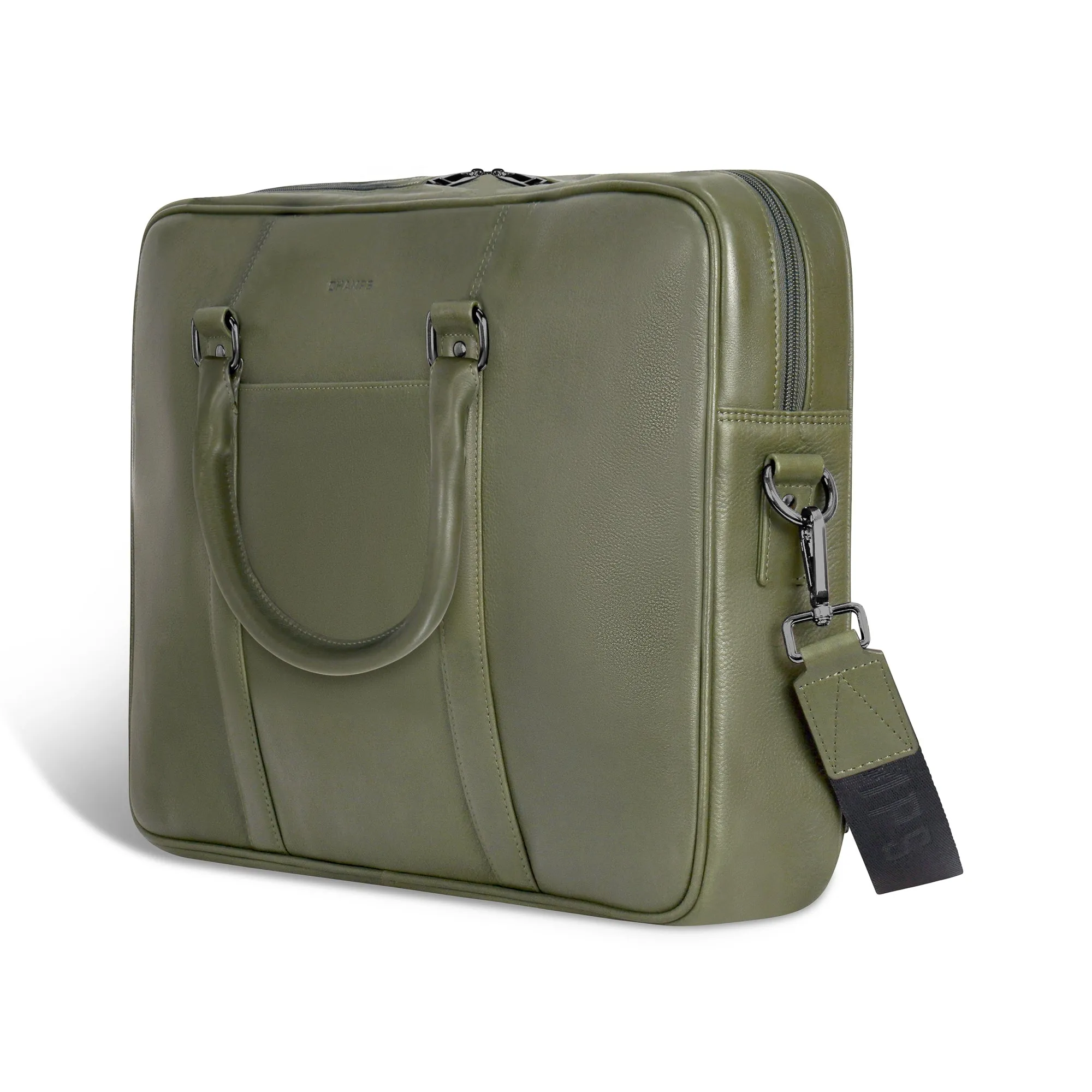 Onyx / Leather Slim Briefcase *Drop Ship*