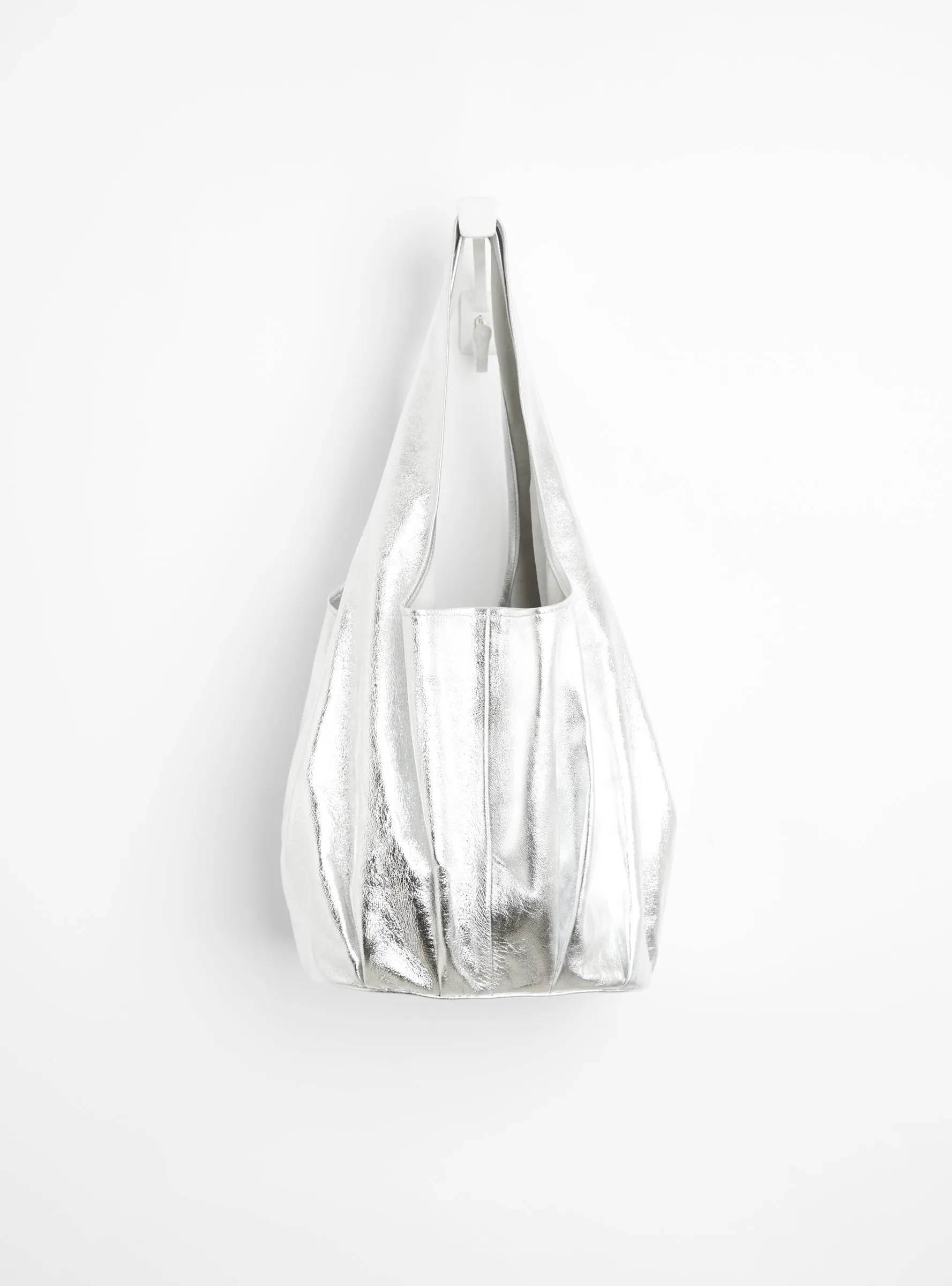 Petite Pleat Shopper Silver