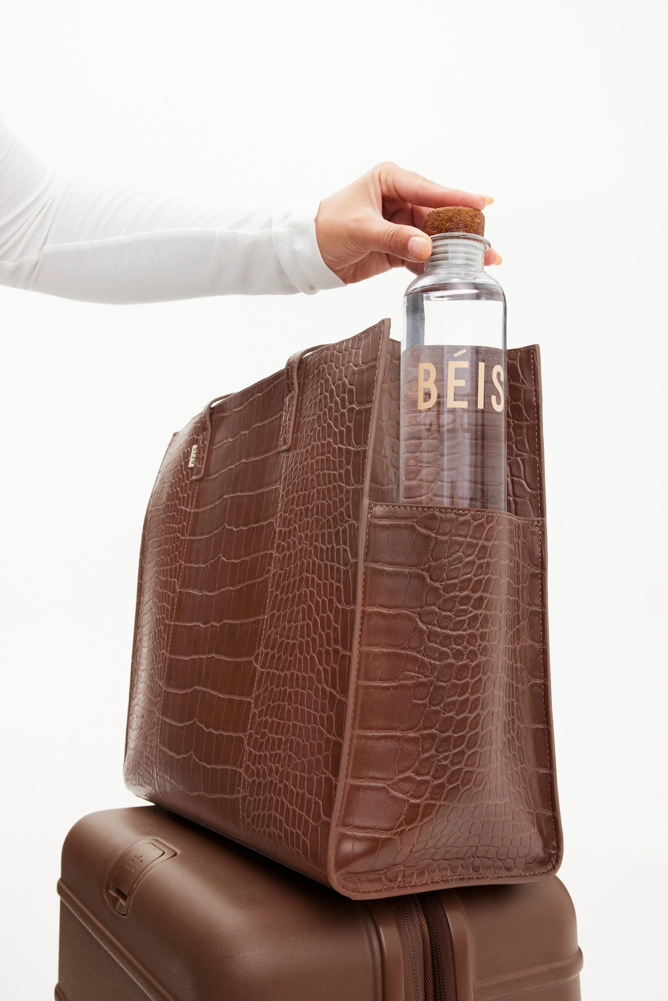Resale The Large Work Tote in Maple Croc