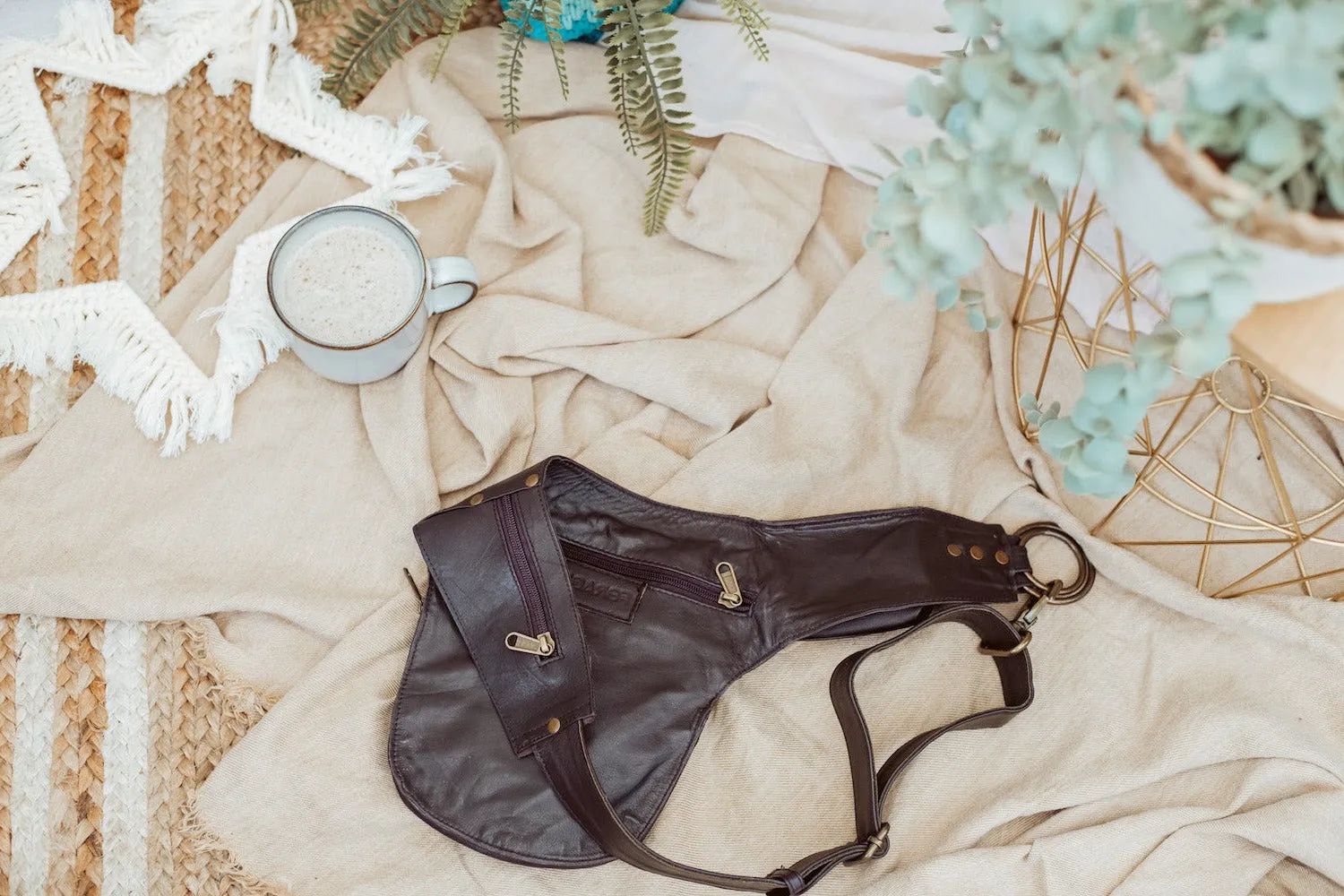 Suede Hip Bag | Falcon Brown