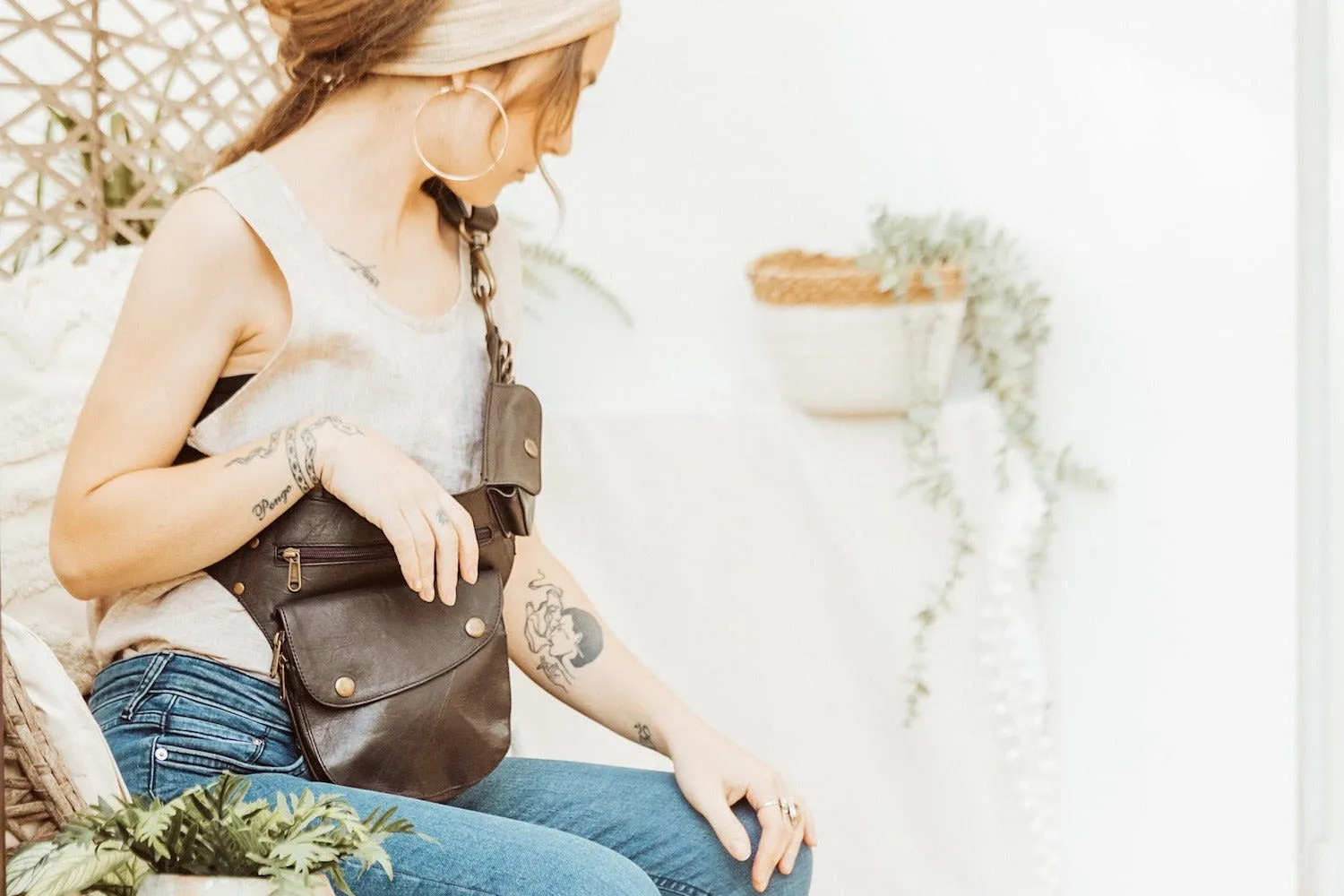 Suede Hip Bag | Peach