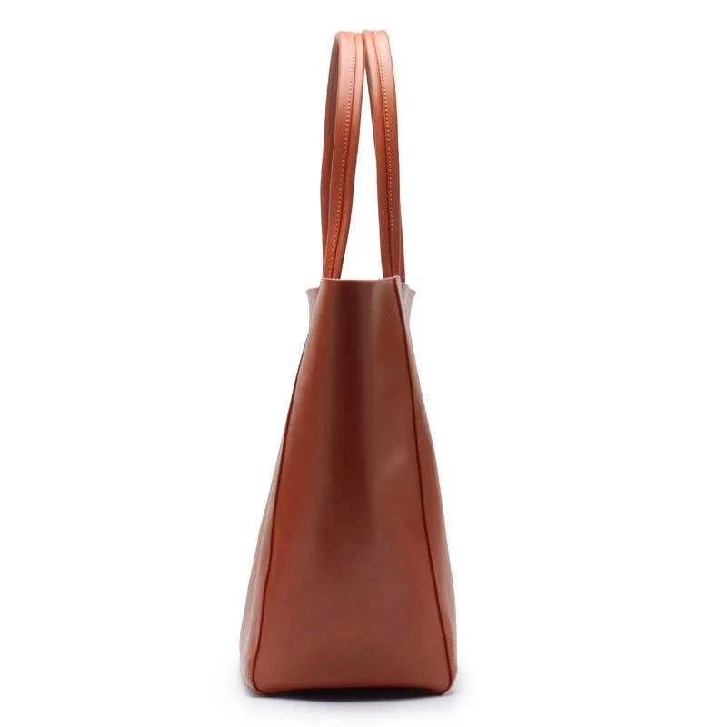 TOTE leather bag, Soft GENUINE leather bag, Large beige leather bag, Laptop, tablet bag, leather bag for books, leather shopper, Wine