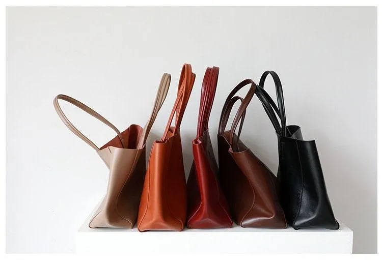 TOTE leather bag, Soft GENUINE leather bag, Large beige leather bag, Laptop, tablet bag, leather bag for books, leather shopper, Wine