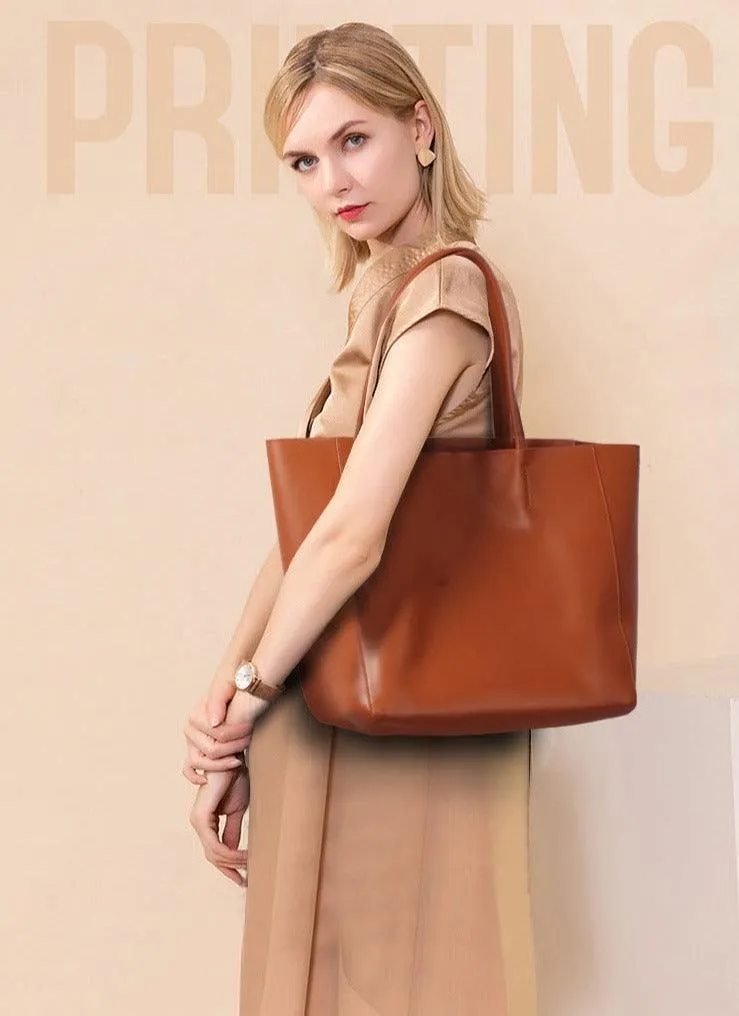 TOTE leather bag, Soft GENUINE leather bag, Large beige leather bag, Laptop, tablet bag, leather bag for books, leather shopper, Wine