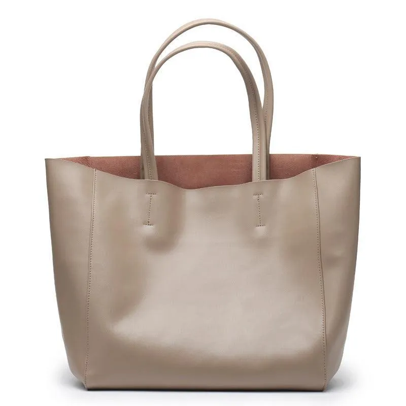 TOTE leather bag, Soft GENUINE leather bag, Large beige leather bag, Laptop, tablet bag, leather bag for books, leather shopper, Wine