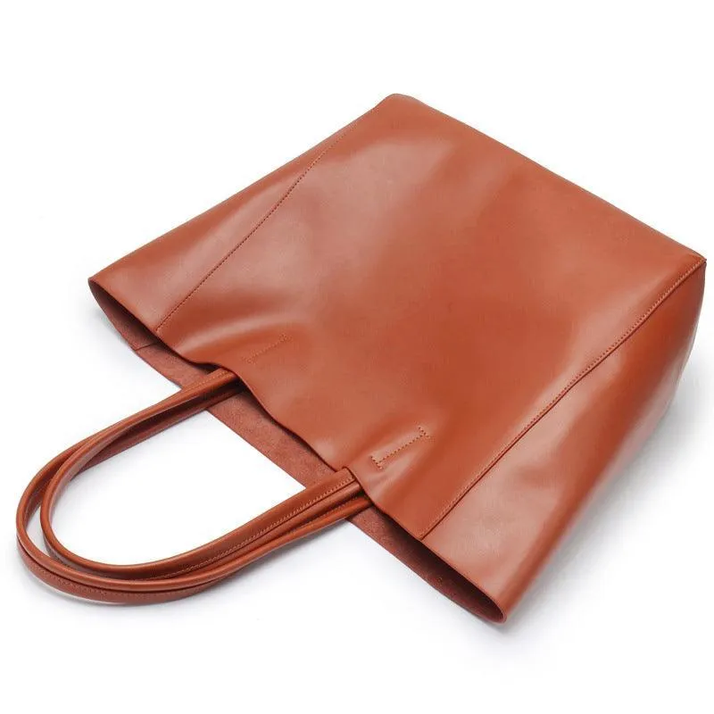 TOTE leather bag, Soft GENUINE leather bag, Large beige leather bag, Laptop, tablet bag, leather bag for books, leather shopper, Wine