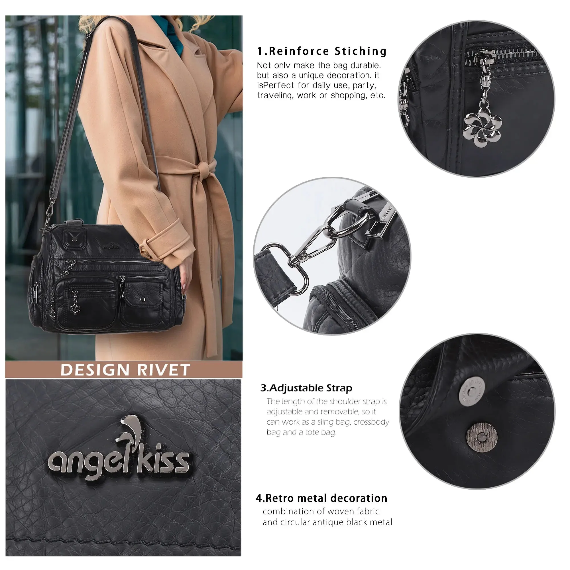 Vegan Leather Bags for Work Tote handbag & Carryall & Laptop Bag