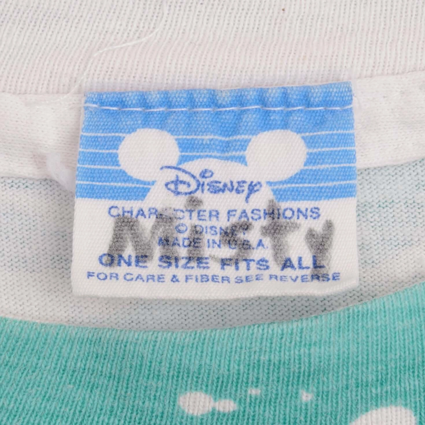 VINTAGE ALL OVER PRINT TIE DYE DISNEY MICKEY TEE SHIRT 1990S LARGE MADE IN USA
