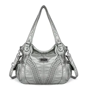 washed Large capacity Daily women Waterproof unique hobo handbag